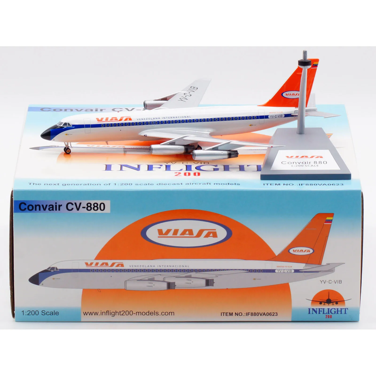 IF880VA0623 Alloy Collectible Plane Gift INFLIGHT 1:200 Viasa Airlines Convair CV-880 Diecast Aircraft Jet Model YV-C-VIB