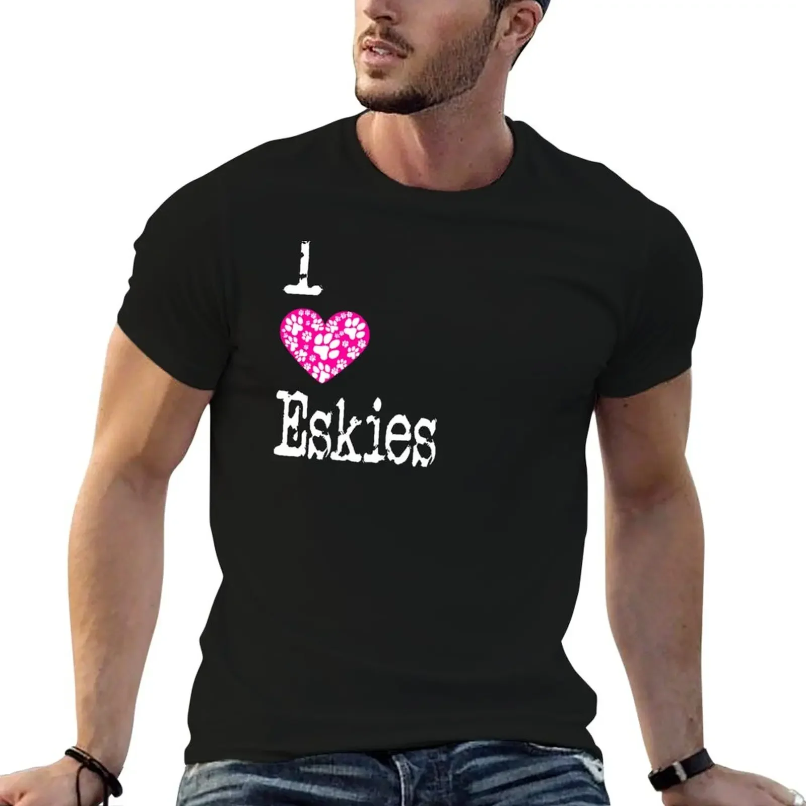 I Heart Eskies Love American Eskimo Spitz Dogs T-Shirt sublime oversized new edition t shirts for men cotton