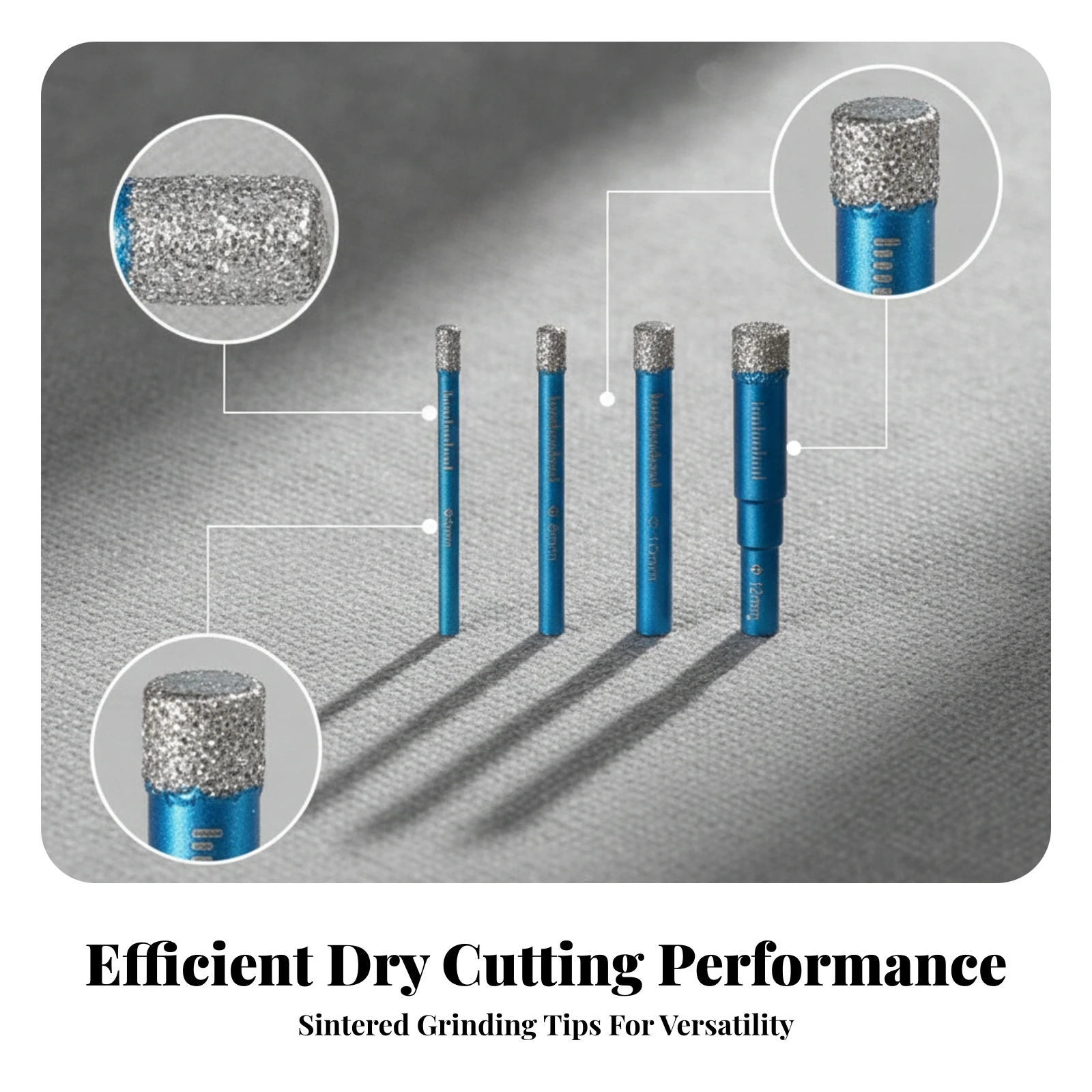 5 Pieces Diamond Drill Bit Set Wear-Resistant Diamond Hole Saw Set Dry Core Abrasive Tool Sharp for Tradespeople - view 6