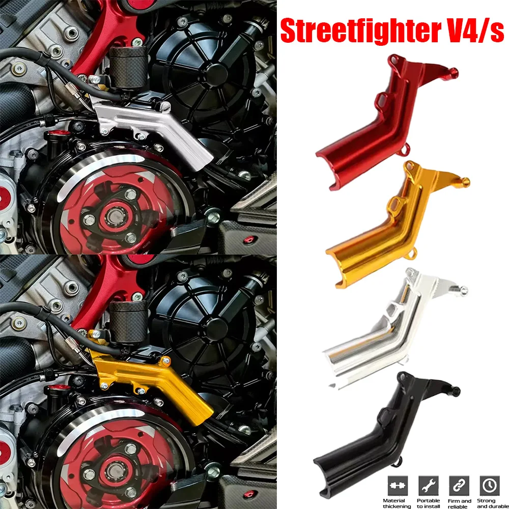 Motorcycle 4 Color Rear Brake Line Protector Oil Pot Bracket Cover For DUCATI Streetfighter V4 S STREETFIGHTER V4S 2023 2024