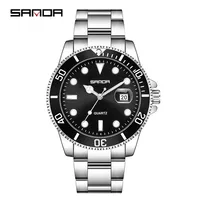 SANDA 1099 Fashion Simple Men Quartz Watch Stainless Steel Strap Luminous Waterproof Clock Luxury Mens Watches Reloj Hombre