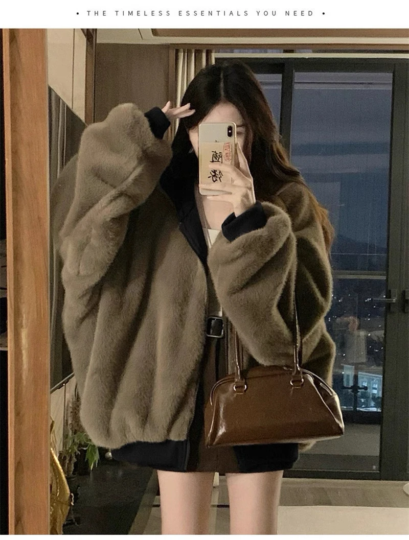Winter Double Sided Wearable Plus Velvet Thick Warm Loose Women Parka Coats Fleece Hooded Casual All-match Cotton Padded Jackets