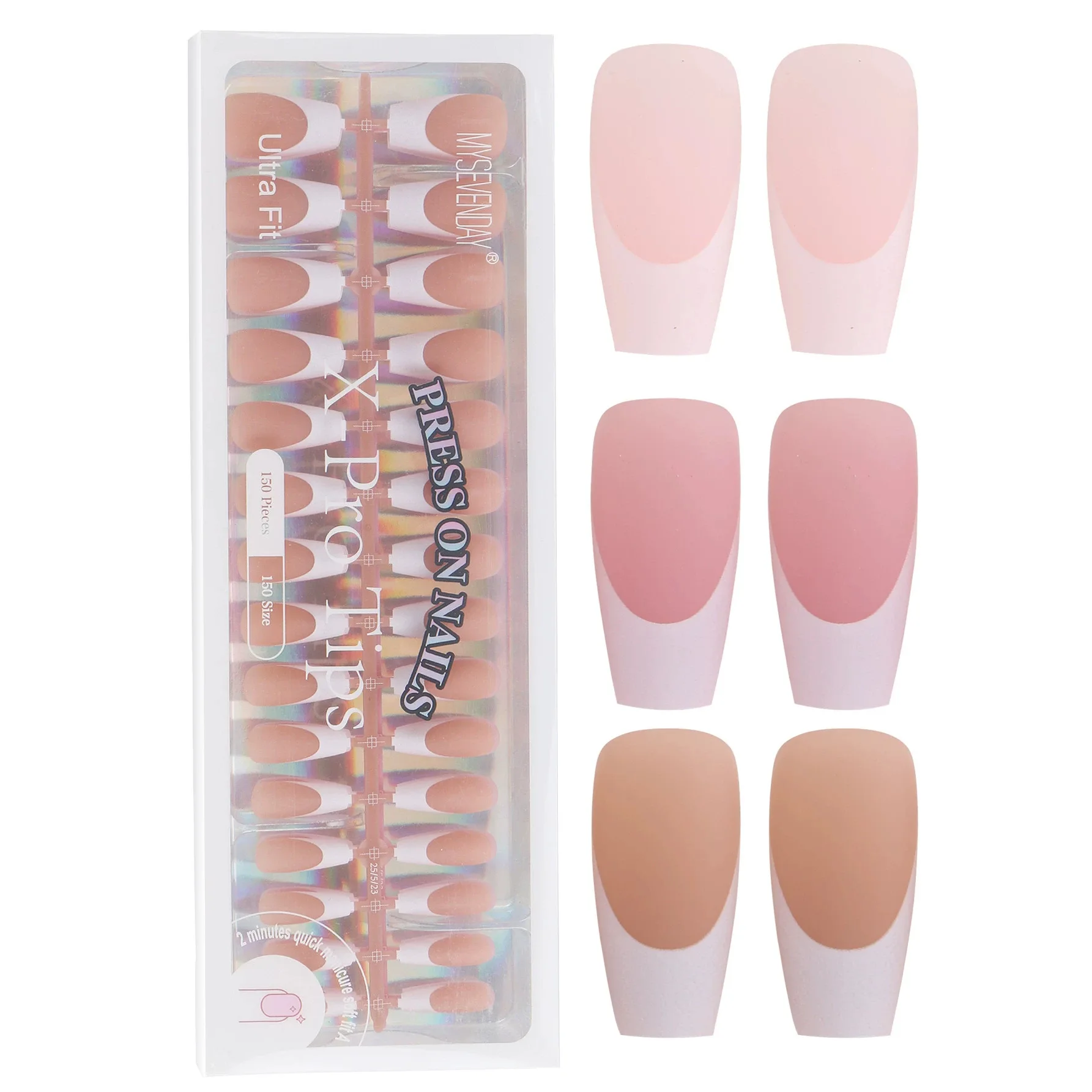 Multi-color Matte Press-on Nail Set, Simple, Classic & Premium False Nail Tips