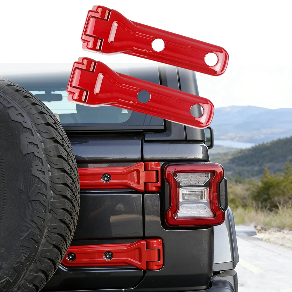 

2PCS ABS Tailgate Rear Door Spare Tire Holder Hinge Decoration Cover Trim for Jeep Wrangler JL 2018 2019 2020 2021 2022-2026