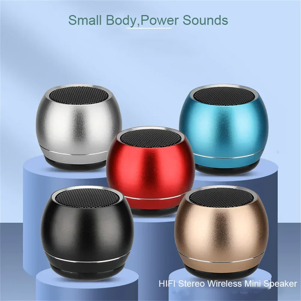 Mini Bluetooth Portable Audio Wireless Stereo Speaker Steel Metal Heavy Bass Subwoofer Outdoor Loudspeaker Music Box Player Hifi