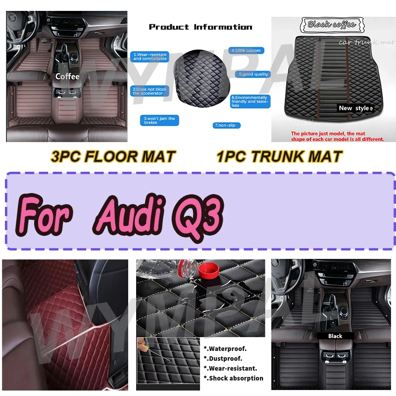 

LUXURY Custom Automotive Car Floor Mats For Audi Q3 2013 2014 2015 2016 2017 2018 Floor Mats