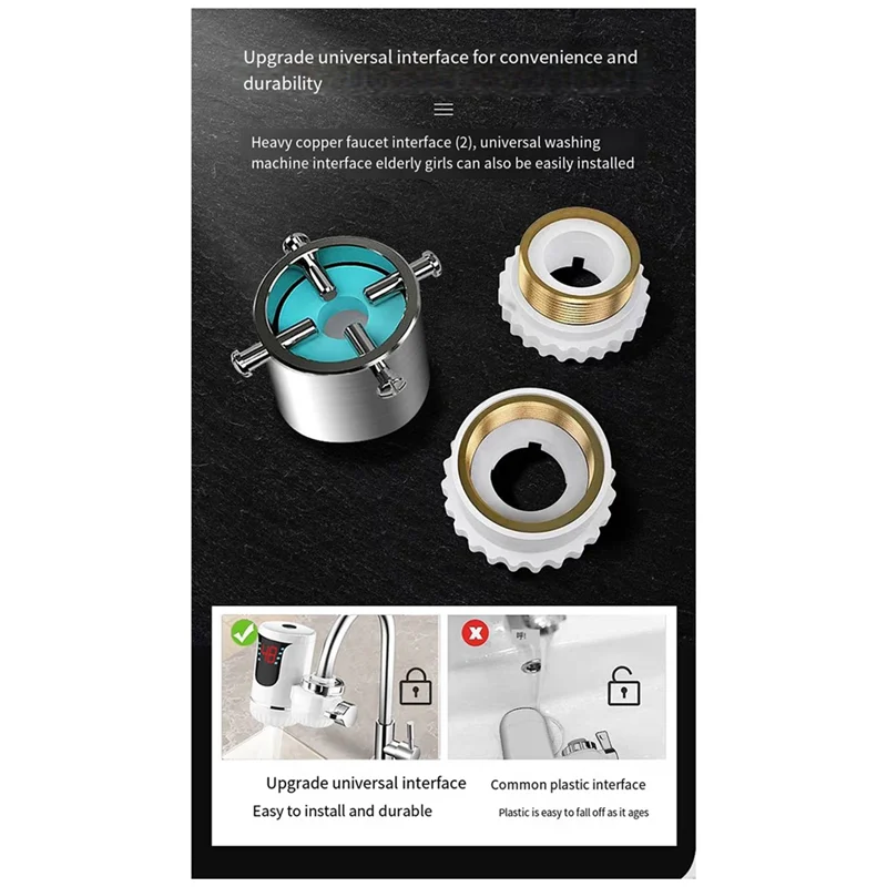 A23E-Easy Installation Fast Heating Mixing Faucet Instant Electric Water Heater Faucet Heater With Digital Display EU-Plug