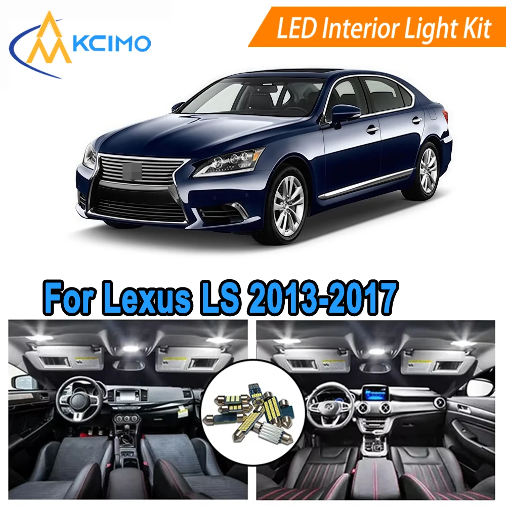 Interior Lighting Kit For Lexus LS LS460 LS460L LS600h LS600hL (2013-2017) LED Bulbs for Dome Map Door Trunk License Plate Light