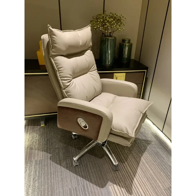 Leather office chair Comfortable computer chair Household waist chair Study office sofa