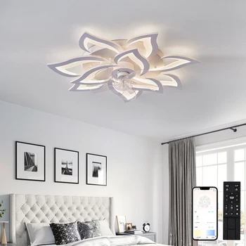 Modern LED ceiling fan lights with remote control chandelier lights Lamps for room living room dining room home appliance
