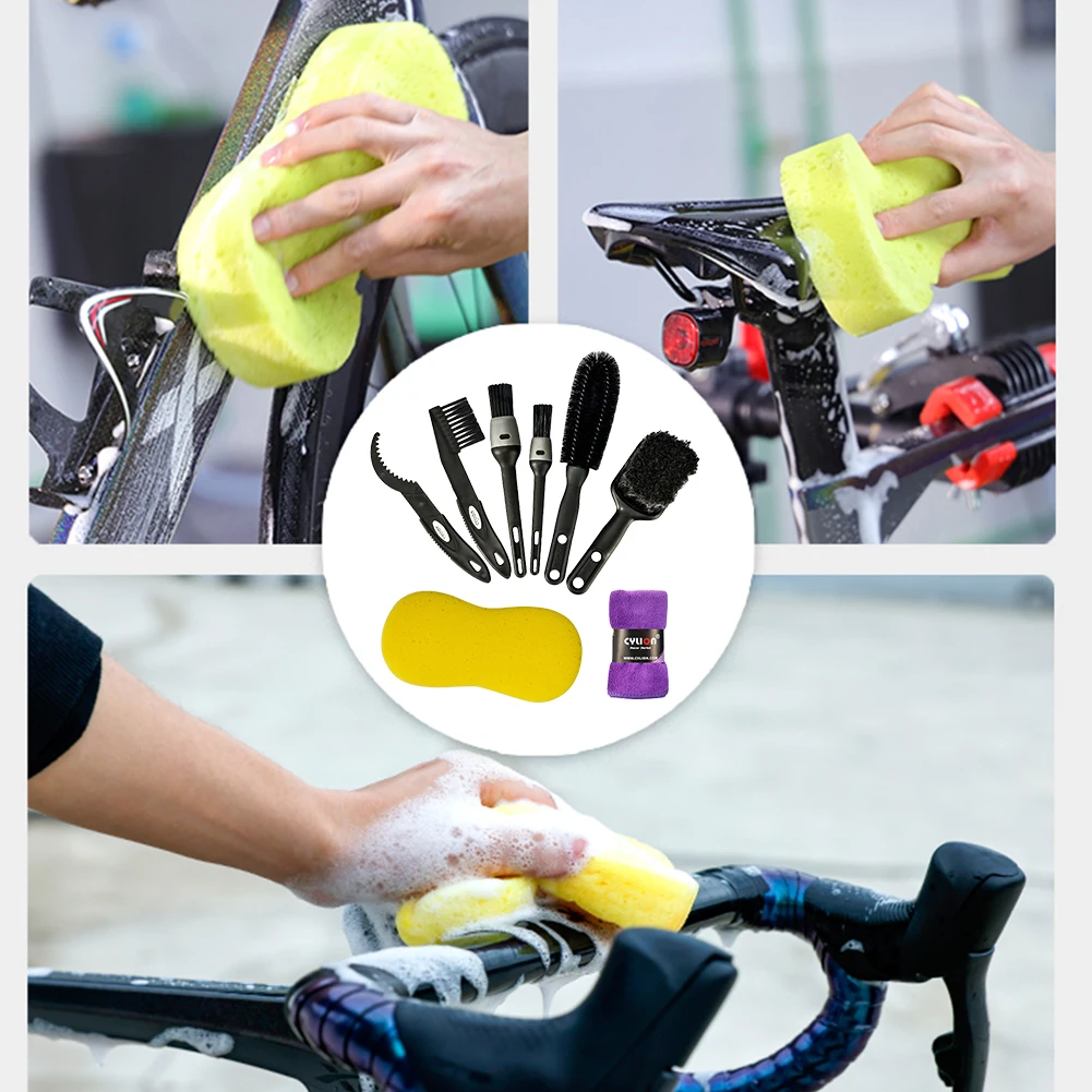 

1-2 Set Bicycle Bike Cleaning Tools Set Bike Clean Brush Kit Bike Cleaning Kit for Mountain Road City BMX Motorbike