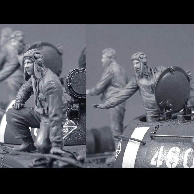 

DIY Toys 1/35 Resin Soldier Model Kit History Mini Soviet Tank Soldier Two GK Figurine Unassembled Unpainted Modeling Diorama