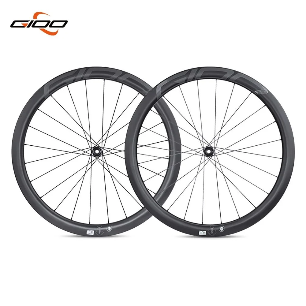 

700c Road Carbon Bike Wheelset UD Matte Carbon Fiber 45 58mm Tubeless Clincher Rim Disc Brake