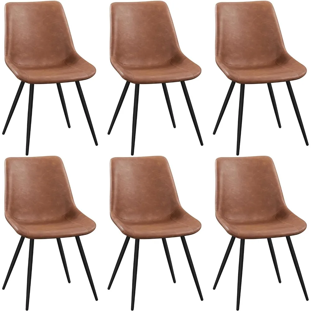 Dining Room Chairs Set of 4 Upholstered Kitchen Dining Chairs with Faux Leather Metal Legs for Kitchen Dining Room