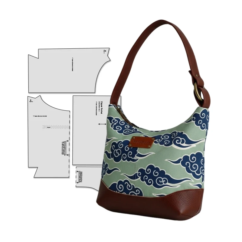 Padrões de costura de bolsa Gretchen, padrões de costura de bolsa em escala 1:1, padrões de protótipo de bolsa elegantes