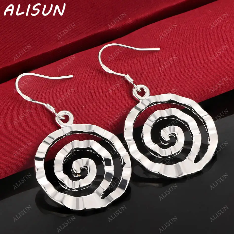 

ALISUN 925 Sterling Silver Design Round Earrings Drop Earrings Charm Trend Birthday Gifts Fashion Party Fine Jewelry