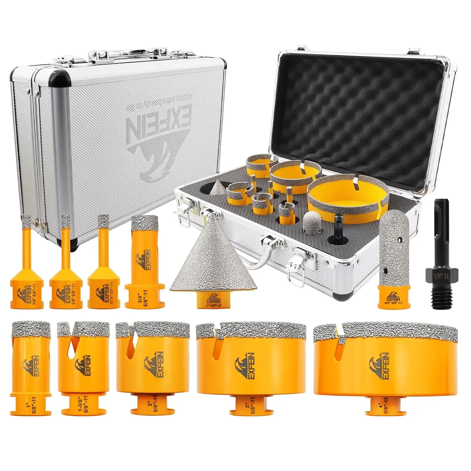 Diamond Tile Hole Saw Kit 12pcs - Diamond Core Drill Bits 6/6/8/19/25/35/50/75/102mm for Tile Porcelain Ceramic Marble