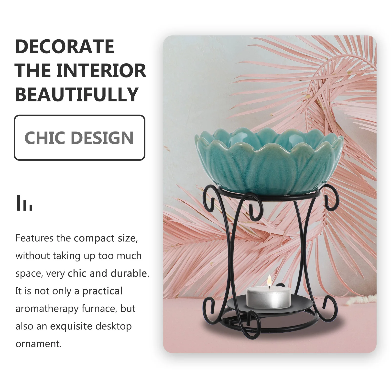 

Retro Decor Oil Burner Aromatherapy Accessory Household Incense Blue Desktop Ceramic Censer Decorative