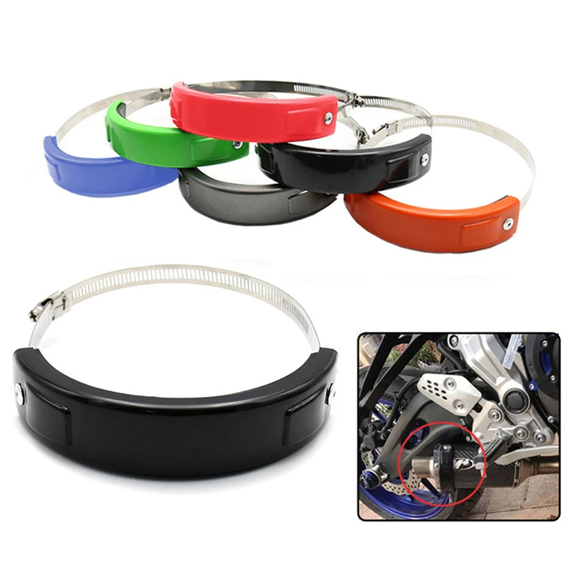 Anillos de fijación para tubo de escape de motocicleta, Protector de escape redondo Universal, accesorios de alta calidad, 100-160mm