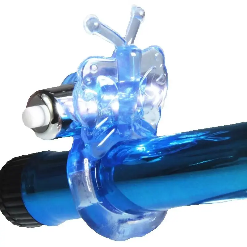 Butterfly Vibration Massage Ring for Adults Delay Cock ring Erotic Toy with Safe Blue Plastic Built-in Vibration Enhance Tool