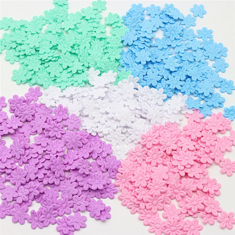 2cm cloth five-petal flower embossing DIY children's hair accessories hairpin jewelry small flower cloth accessories 100pcs/pack