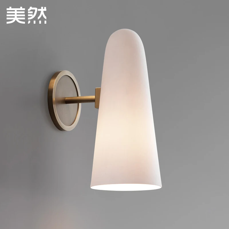 

Simple Milk Glass Wall Lamp Modern Bedroom Wall Sconces Bathroom Light Fixtures for Home Decor Dining Room Cafe Office Luminaire