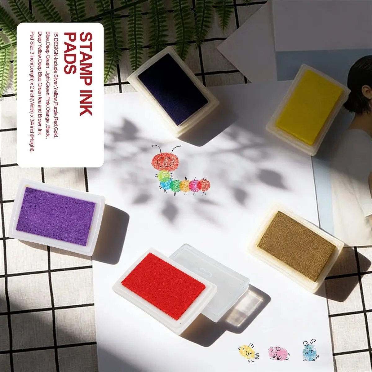

Набор чернильных подушечек ABFKing Craft Ink Pad Stamps Partner Diy Color, 15 цветов, для штампов, бумаги, дерева, ткани (упаковка из 15 шт.)