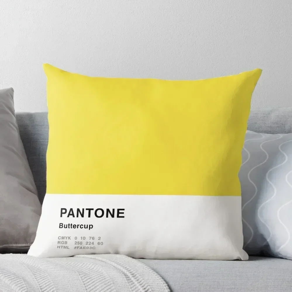 

Buttercup Yellow Pantone Simple Design Throw Pillow pillows decor home Anime pillow