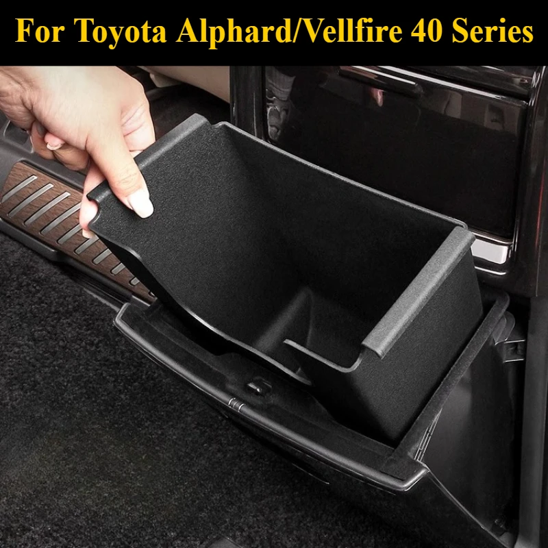 

​​For Toyota Alphard/Vellfire 40 Series 2024: TPE Rear Console Organizer - Eco-Friendly Storage Box w/Non-Slip Base