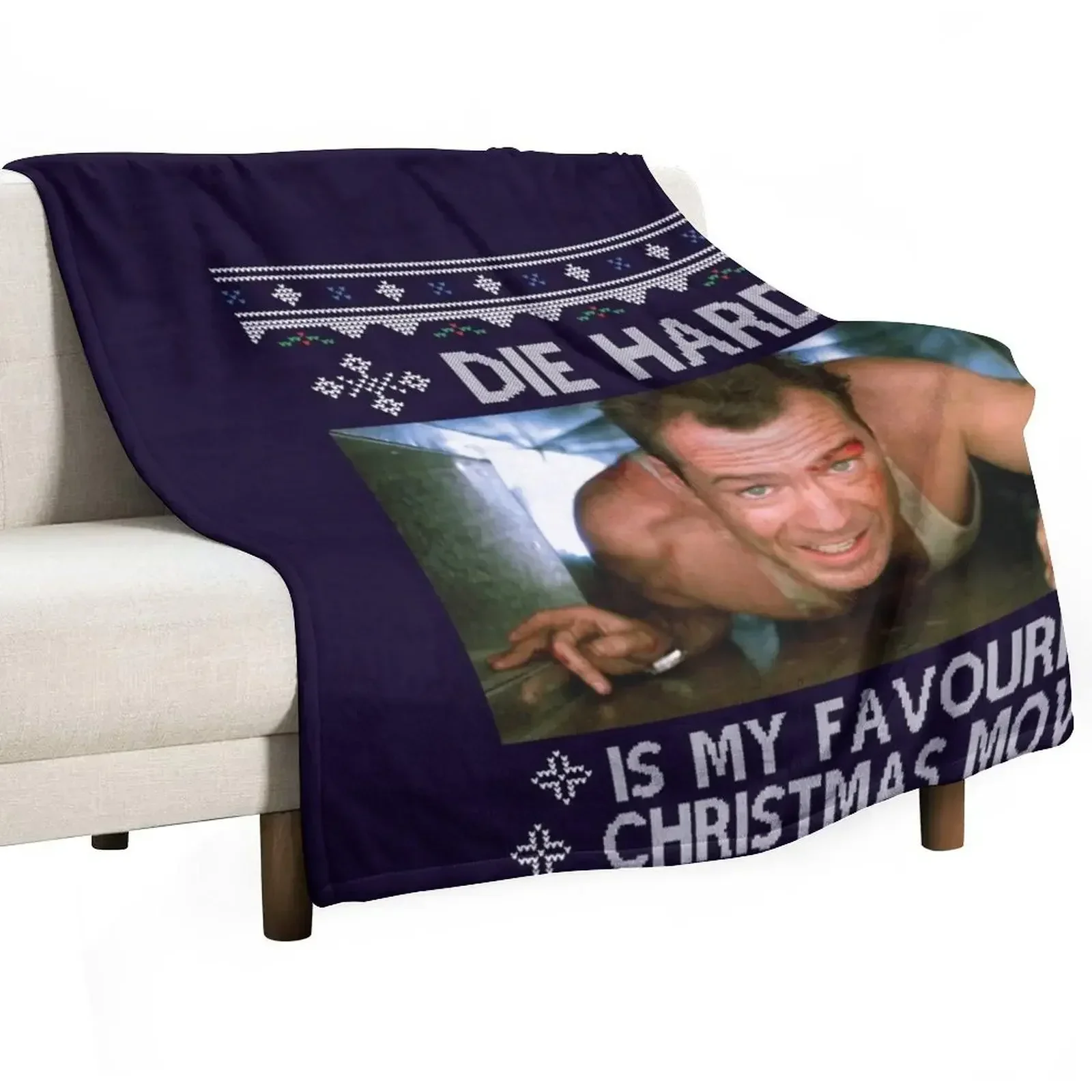 Die Hard Is My Favourite Christmas Movie Throw Blanket Personalized Gift Hairys Blankets