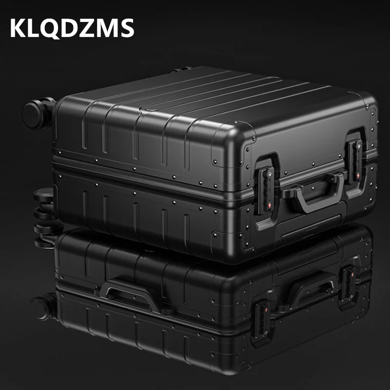 KLQDZMS Cabin Luggage 18 Inches All Aluminum Magnesium Alloy Small Boarding Box Men's Business Trolley Case Travel Suitcase