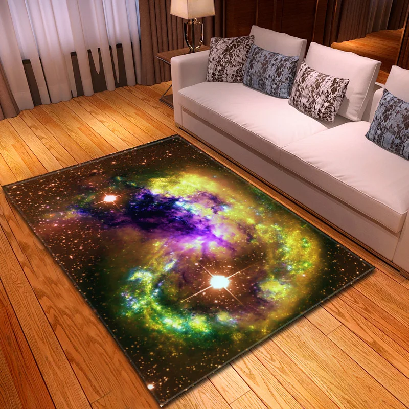 Galaxy Space 3D Carpets Outerspace Living Room Area Rug Planet Kids Bedroom Play Rug Decor Kitchen Floor Mat Entrance Doormat