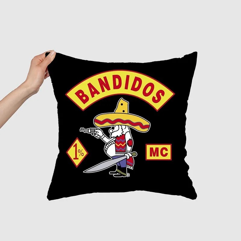 Наволочка Bandidos MC Worlwide, домашний декоративный подарок, диван, автомобиль, супер мягкие подушки, квадратная наволочка, подушка для стула, бухта 016