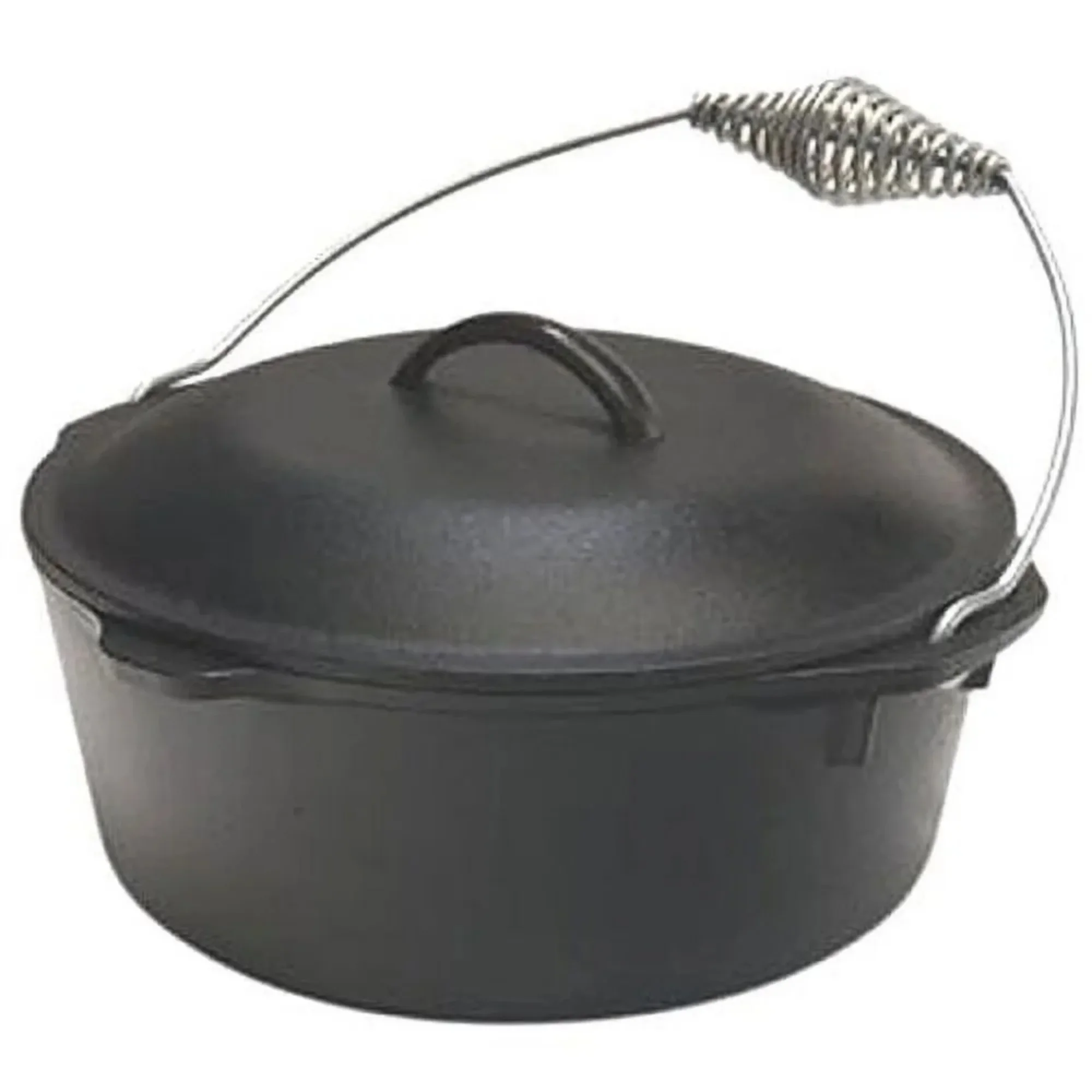 

5 Quart Cast Iron Dutch Oven, Pre-Seasoned, Bail Handle. Oven Safe, Even Heating, Durable, Stewing, Braising, Camping, Cooking