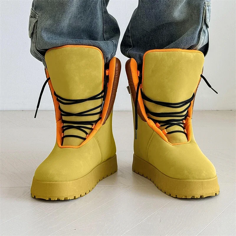 Men Gypsum Boots Breathable High Top Shoes Outdoor Casual Men Winter Shoes Autumn Snow Boots for Men Botas Homme Zapatillas