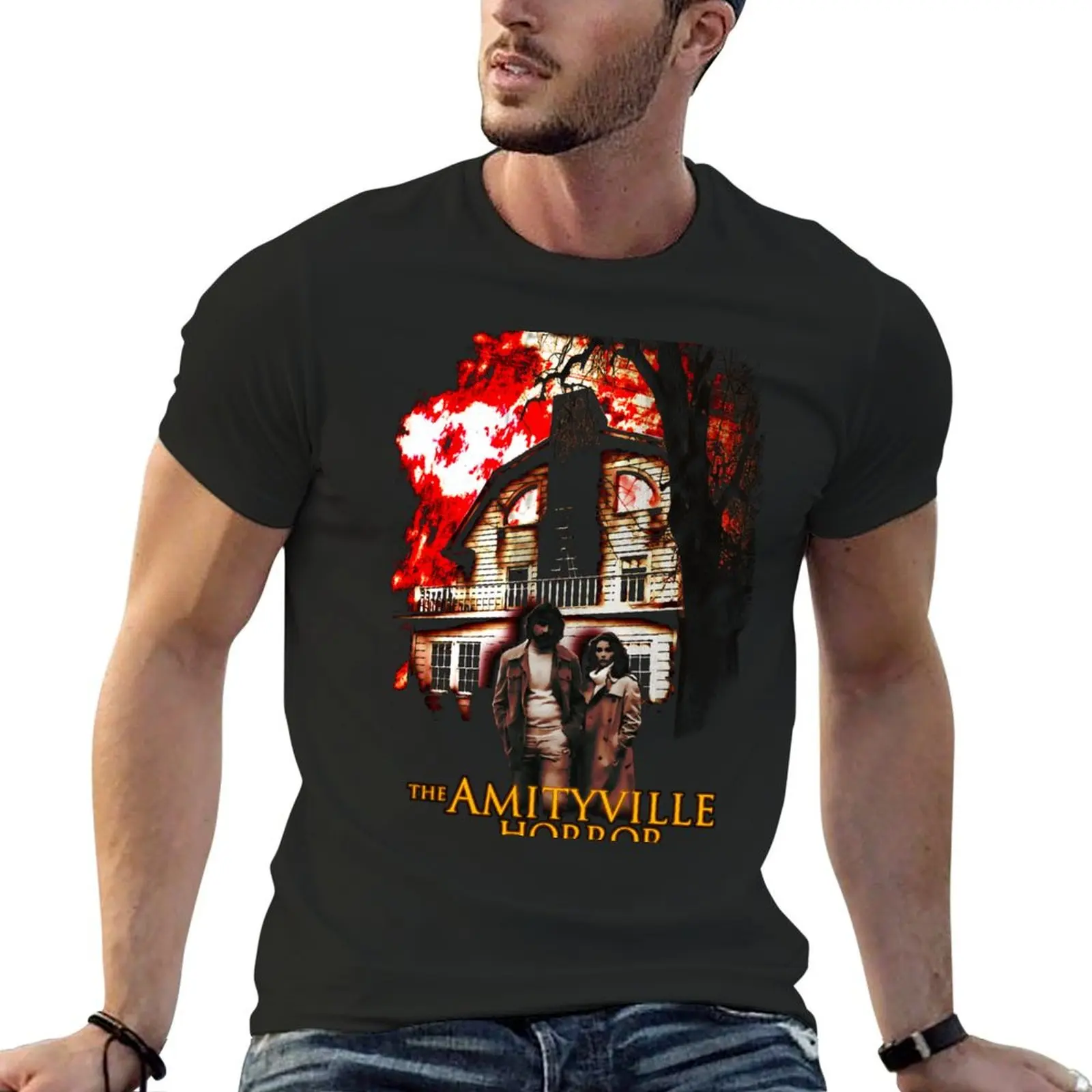 Amityville Horror Movie T-Shirt Short sleeve tee anime t shirts summer top essential t shirt mens champion t shirts