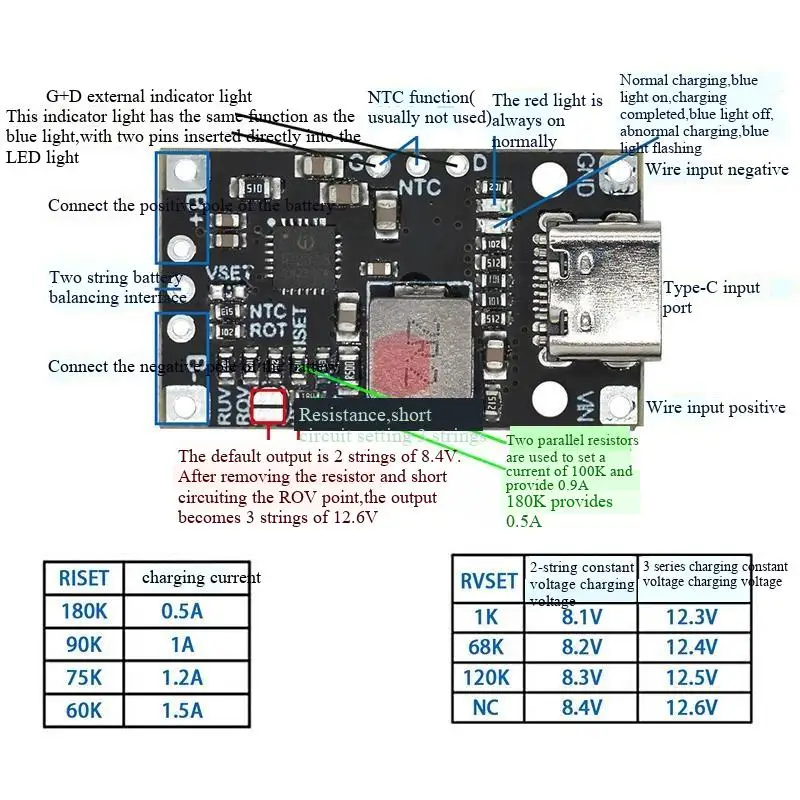 3,7V Lithium-Batterie 5V Lade-Modul für 2-Zellen- und 3-Zellen-Lithium-Batterien unterstützt QC-Schnellladung – Detail 2