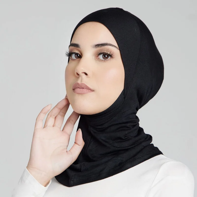 

​Muslim Jersey Hijabs Inner Women Slight Strech Undercap Solid Color Lslamic Turban Headband 2024 Newest Head Wraps Caps Hat