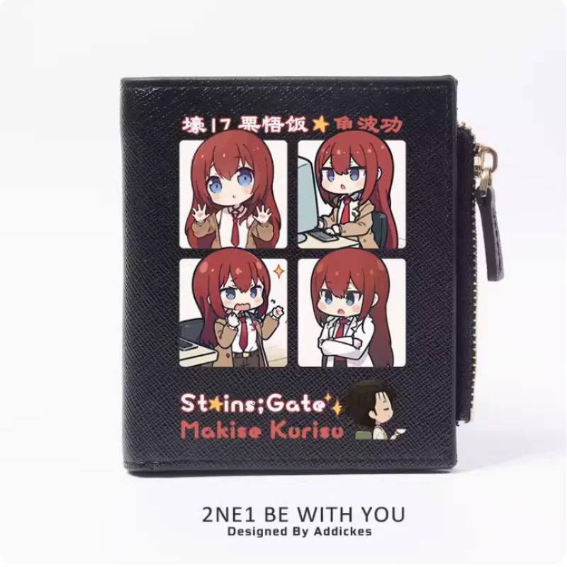 Steins Gate Makise Kurisu Anime Wallet, PU Purse, Card Coin Zipper, Money Bag, Cosplay Gift, Fashion, B724