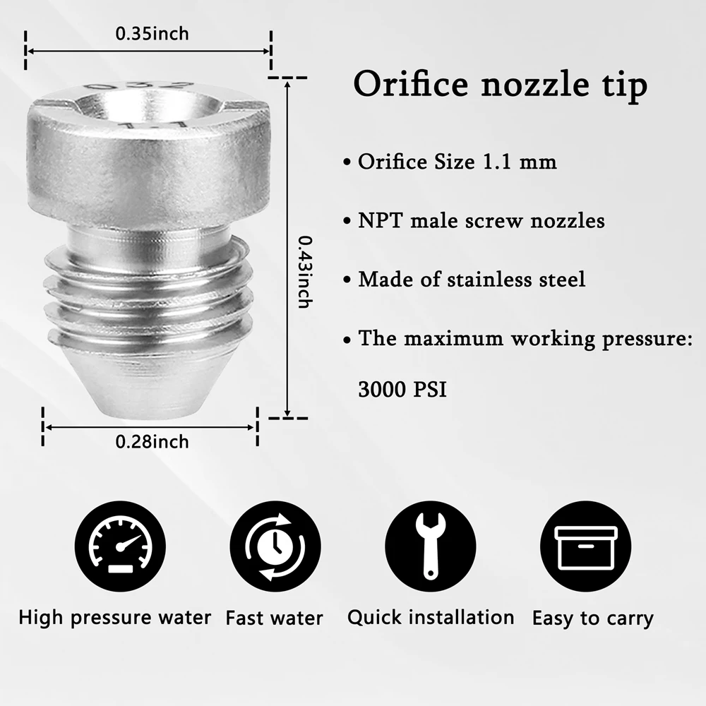 New Foam Cannon Orifice Nozzle Tips and Foam Maker Mesh Filter 0.9MM to 1.4MM Foam Generator For Washing Automotive