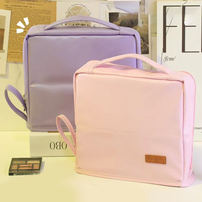 

1 шт., дорожная косметичка, очень большая вместительная косметичка для кистей, многослойная сумка для ручек, высокоэстетичная однотонная сумка для хранения подарков