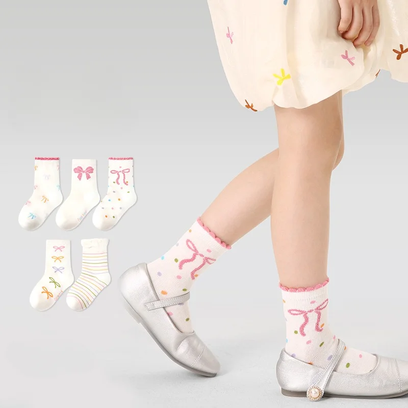 

5Pair Baby Winter Autumn Keep Warm Butterfly Lovely Children Pure Cotton Thickening Non-slip Cartoon Socks Boy for Sock Girl