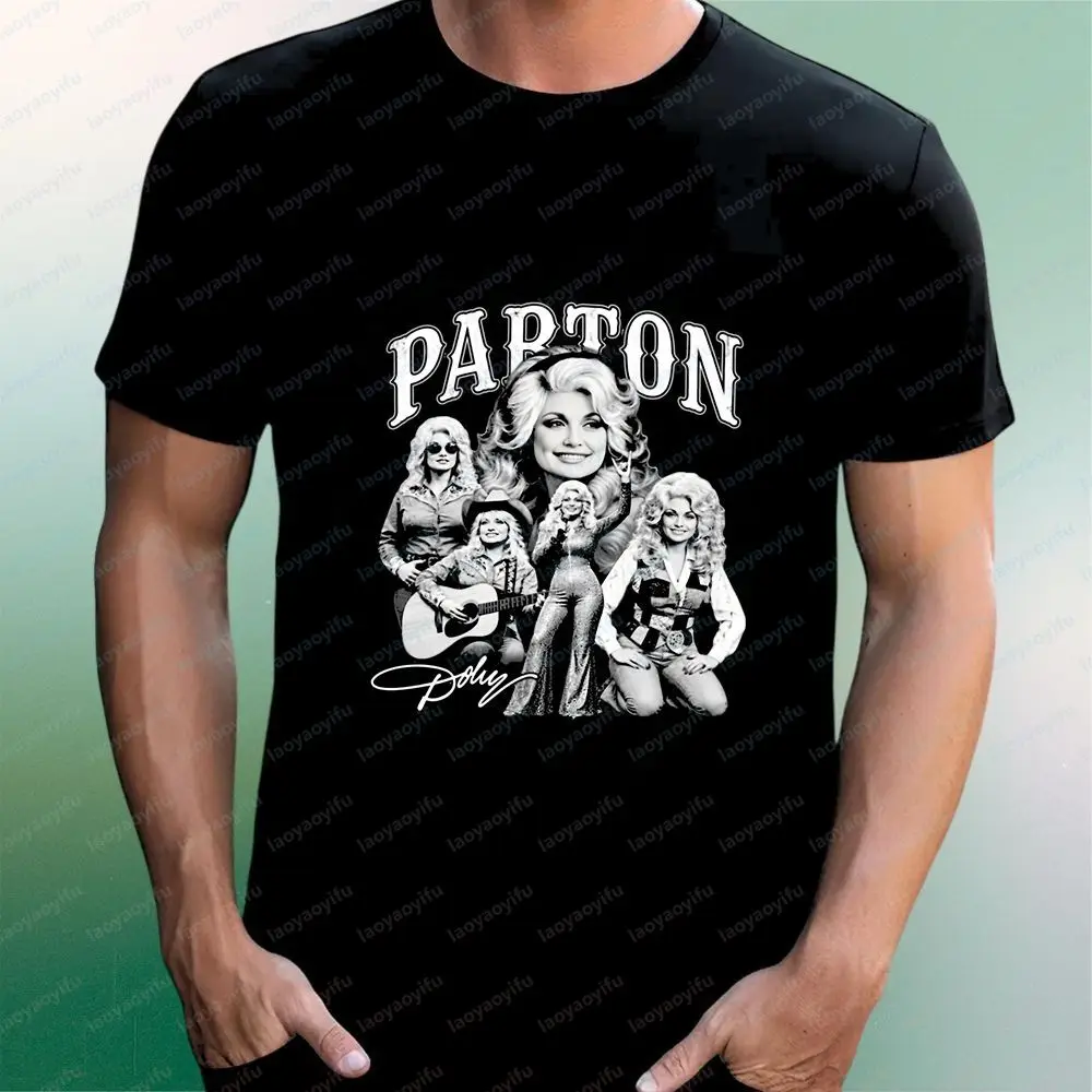 Dolly Parton - Floral T-shirt - Unisex Streetwear Short-sleeved Casual Top Suitable for Both Men and Women - Large Size