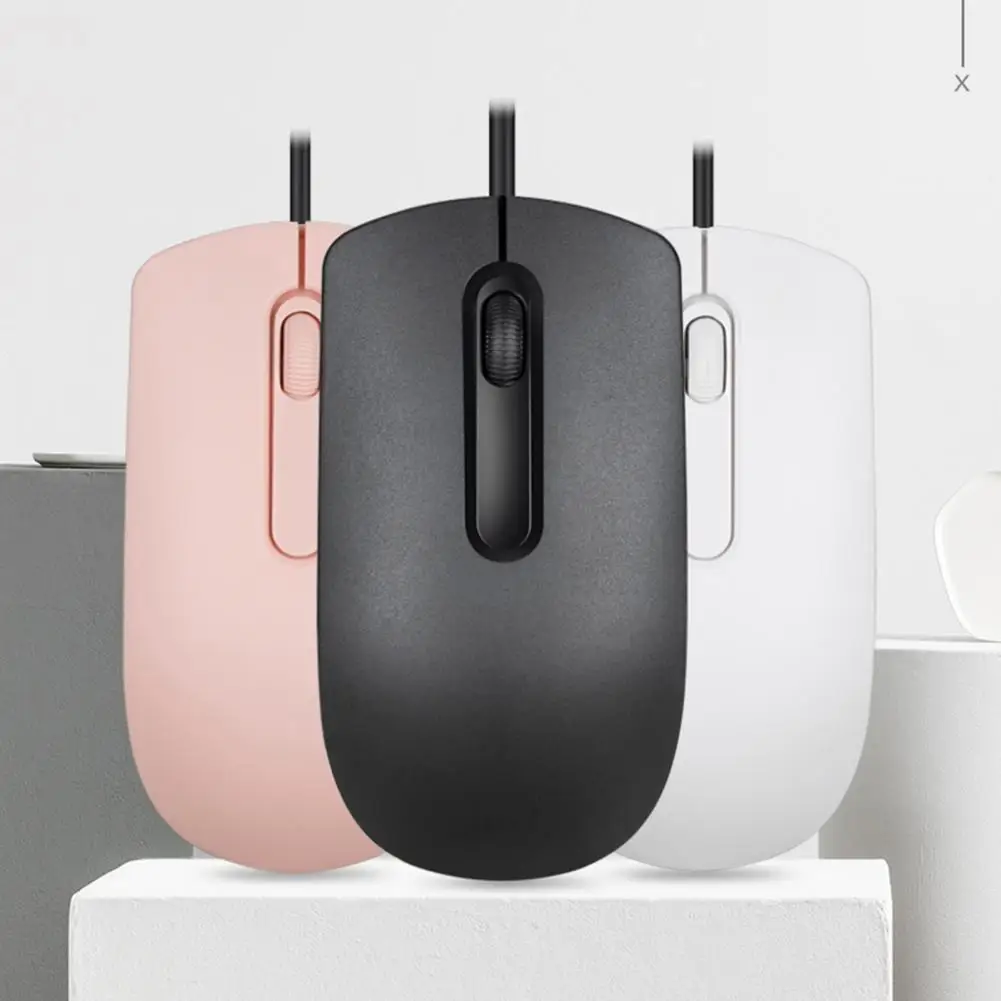 Mouse silenzioso USB con Mouse cablato da 1.2m 1200DPI per ufficio aziendale