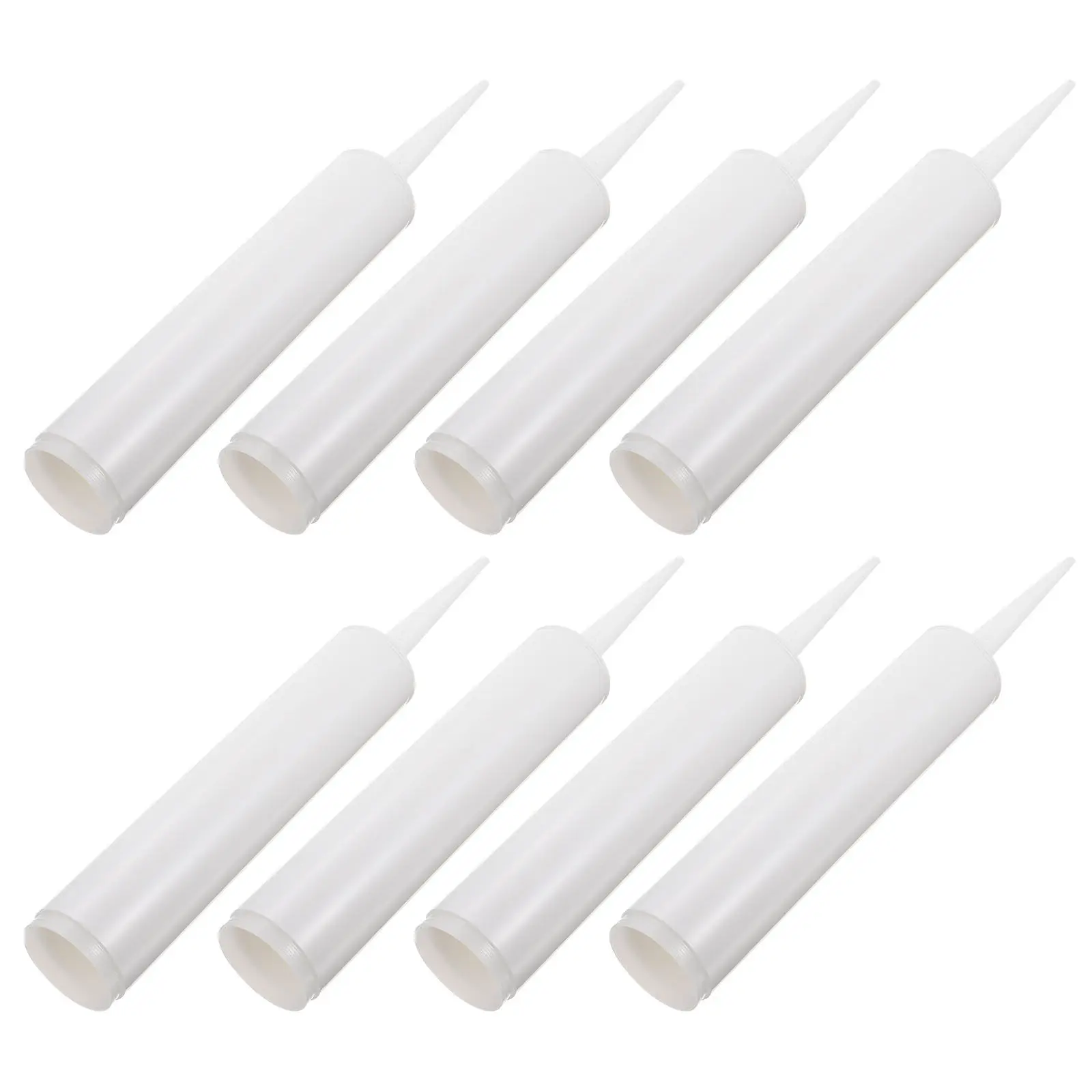 8Sets Refillable Plastic Caulk Tubes Glass Glue Empty Bottles for Sealant Application Door Window Crack Filling