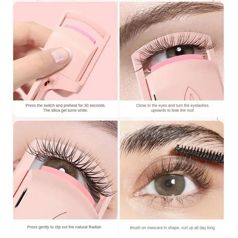 USB Eyelash Curler USB Charging Model Fast Heating Portable Eye Lash Perm Shaping And Lasting Curling Thermal Eyelash Clip