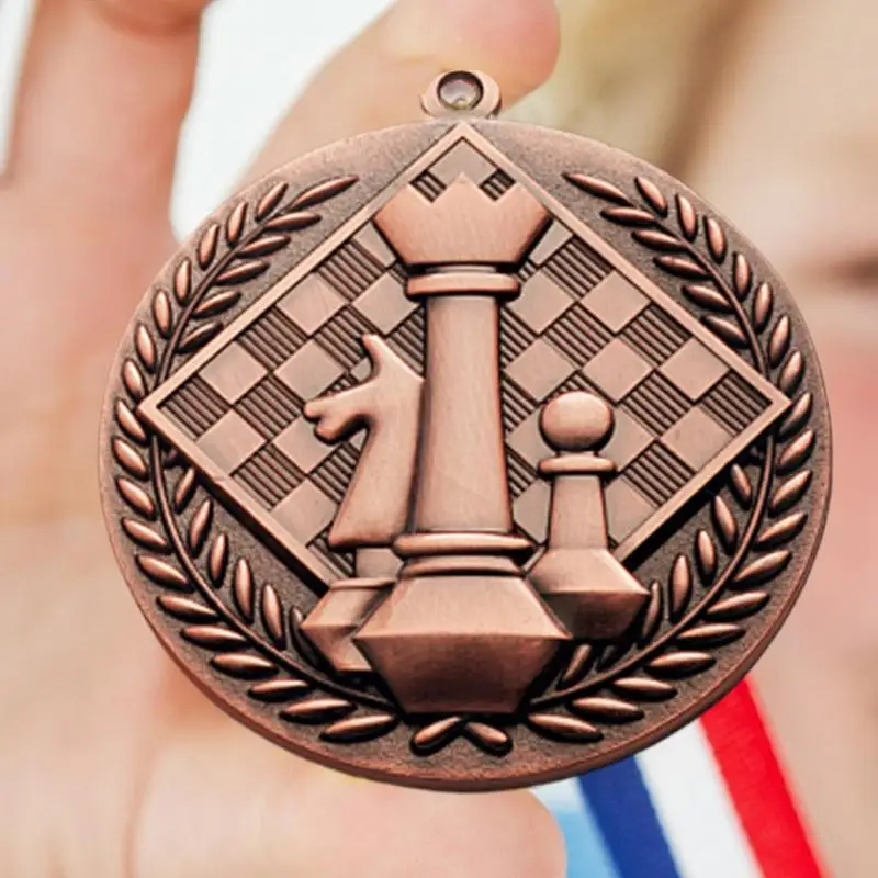 Medale z nagrodami z wstążką na szyję Kreatywne złote medale dla dzieci Szachy Medale z nagrodami Przenośne medale Honor Roll Nagroda trofeum Nagroda