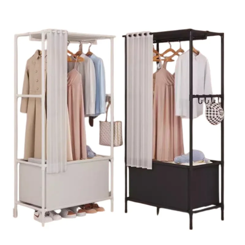 @9Cheap Minimalist Exterior Closet Mobile Open Balcony Shelves Metal Wardrobe Organizer Put Together Guarda Roupa Home Furniture