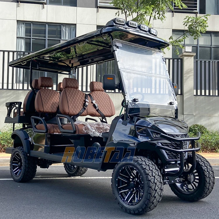 2025 Robetaa Hot Selling Golf Carts Electric 6 Seater Offroad Hunting Vehicle Cart