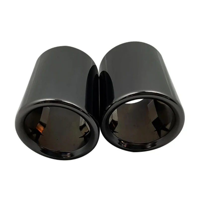 2PCS For BMW 5 Series F10 F11 F18 E60 E61 E39 528i 530i 535i 535d Car Exhaust Tip Stainless Steel Muffler Tail Throat Decoration